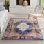 Tapis bleu marine / ivoire à motif médaillon rétro Bedelia-1089734583