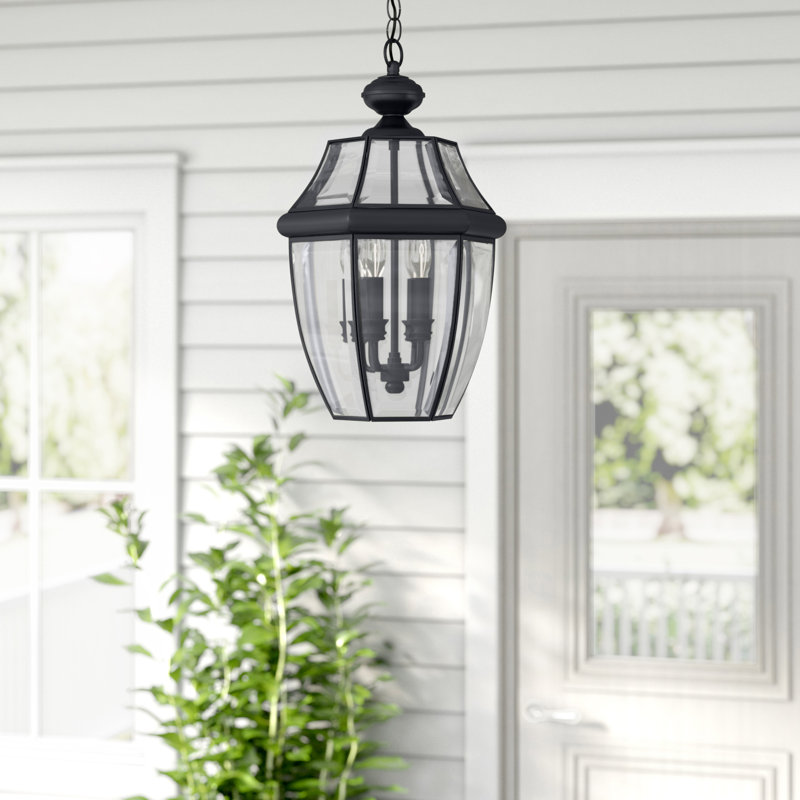Lancaster Three Light Outdoor Pendant from Generation Lighting , No, Black