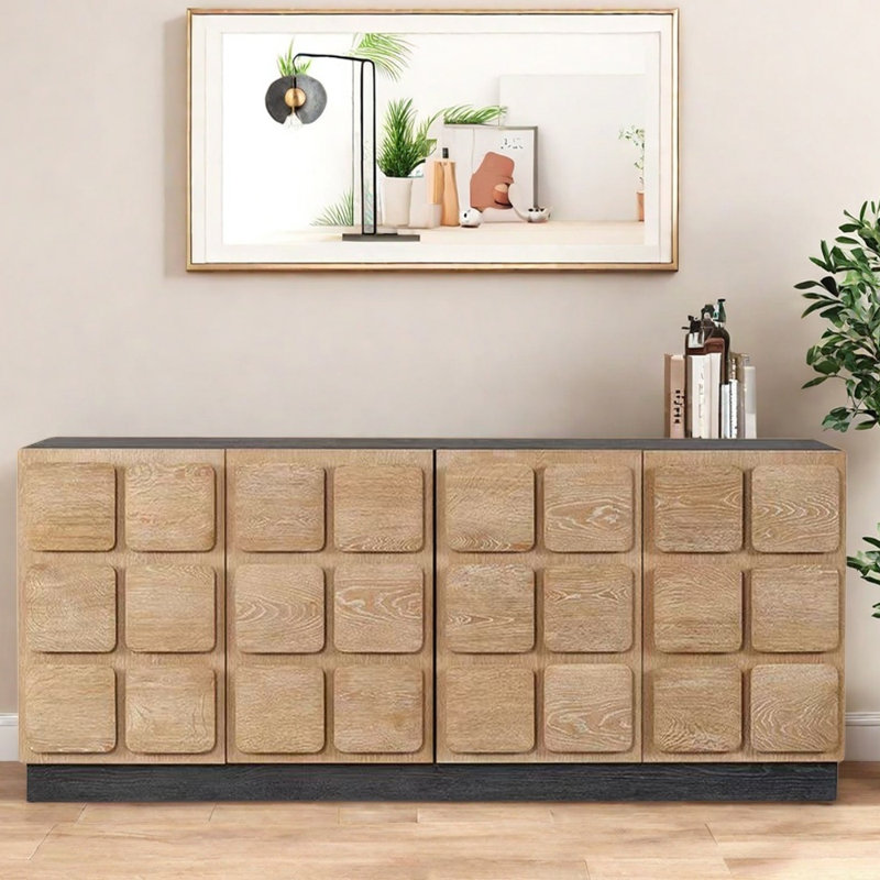 Buffet d'entrée Mid-Century, H 33,5 po x l 78,7 po x P 17,7 po