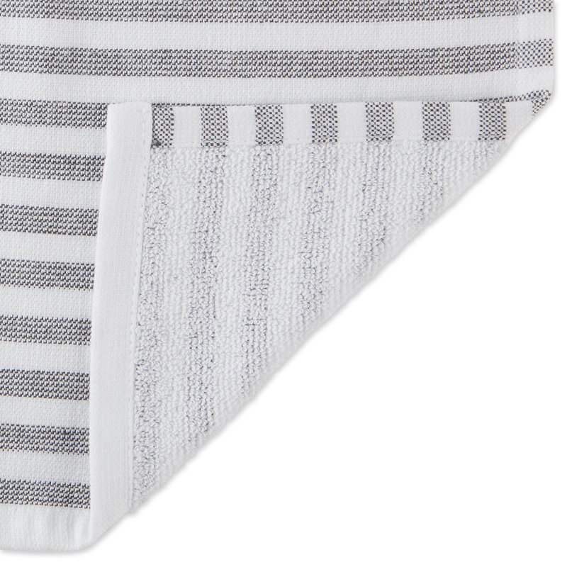 Cotton Stripe Waffle Tea Towel Kitchen Towel, Mineral