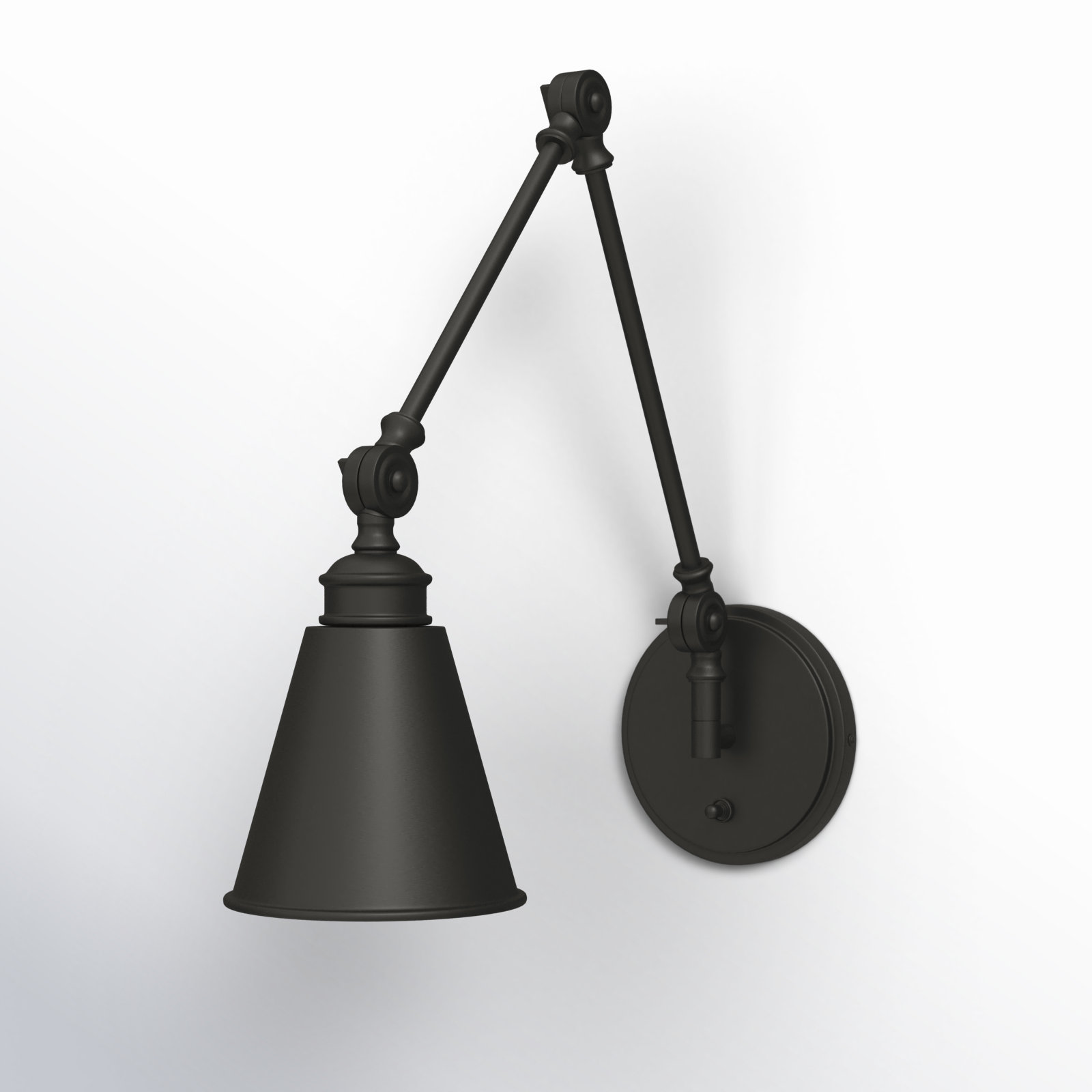 Beckham Single Light Swing Arm Sconce, Matte Black