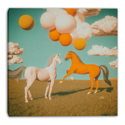 Balloon Sky Companions Wrapped Canvas Wall Art