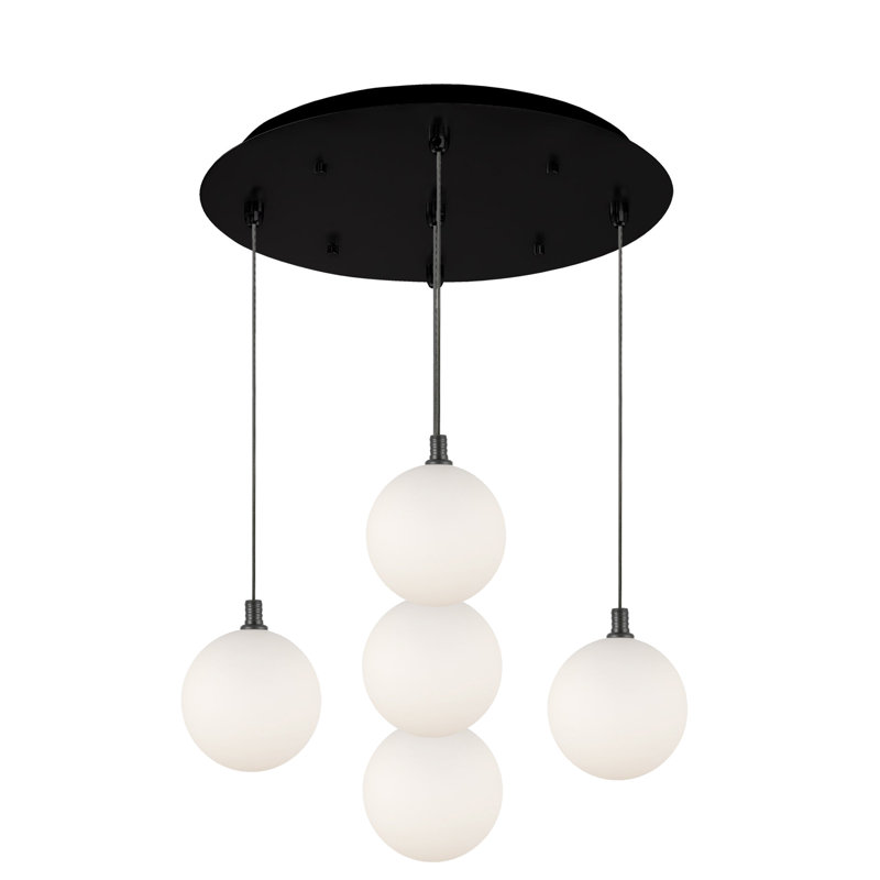 Bolla LED Pendant, Black, 5 Lights, 14 W