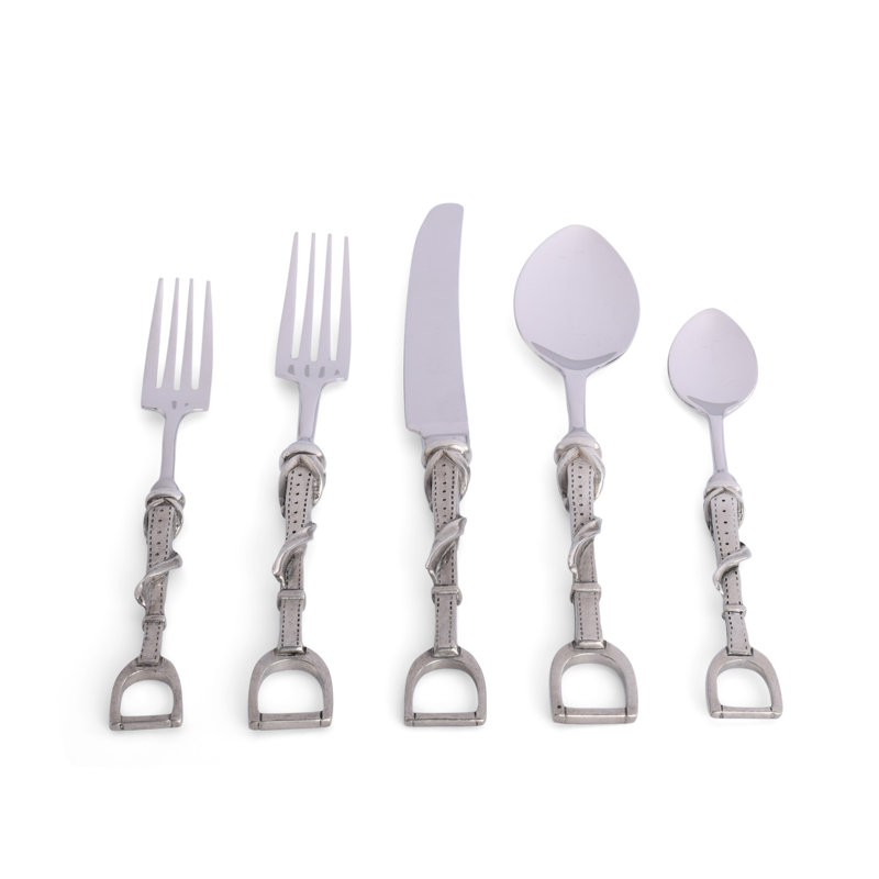 Ensemble de couverts équestre 5 pièces, service pour 1 personne