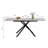 59-Inch Modern Rectangle Expandable Dining Table With Retractable Leaf, Sintered Stone Top & Black Carbon Steel X-Base, Sturdy 4-6 Person Table For Small Apartments, Kitchen, Dining Room-1669658317