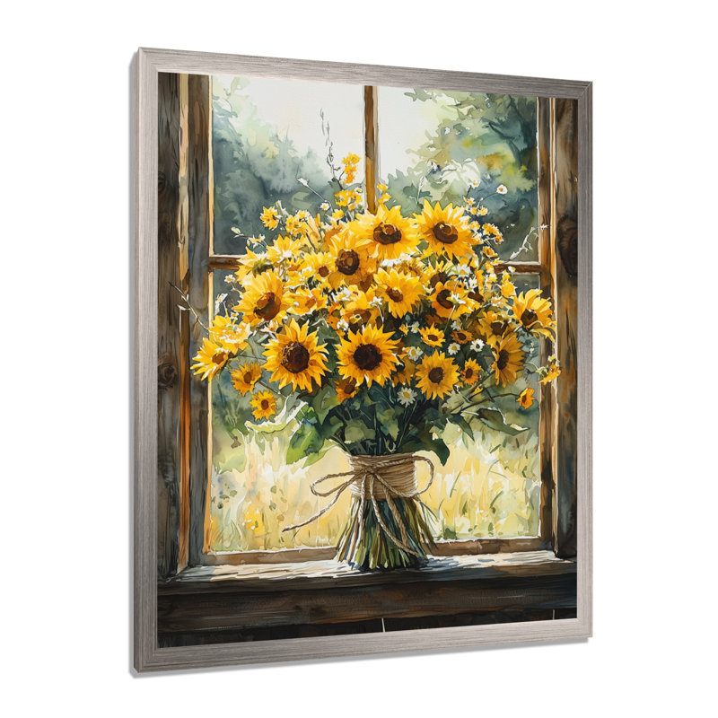 Lignite - salon d'art mural floral, H 44 po x l 34 po, Reproduction encadrée d'une seule photo, Argent argent