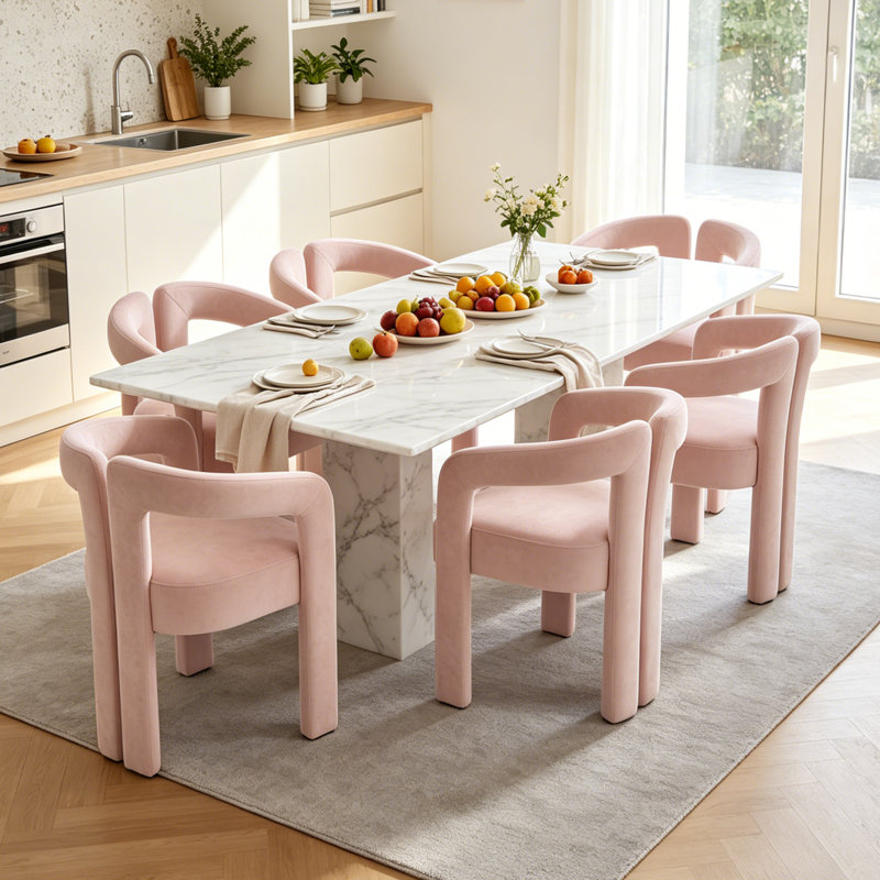 Ensemble de 2 chaises demi-tonneau Accent, Rose