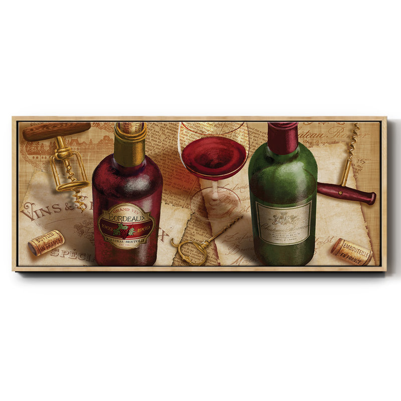 Wine Pairing- Framed Canvas, 24" H x 60" W