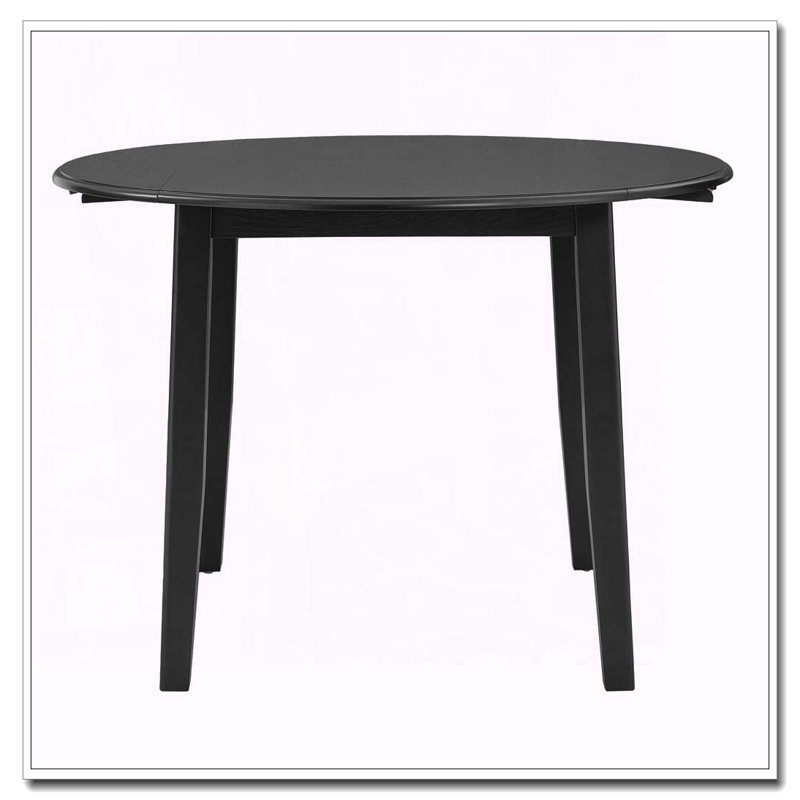Table de salle à manger extensible ronde pliante en bois, Black
