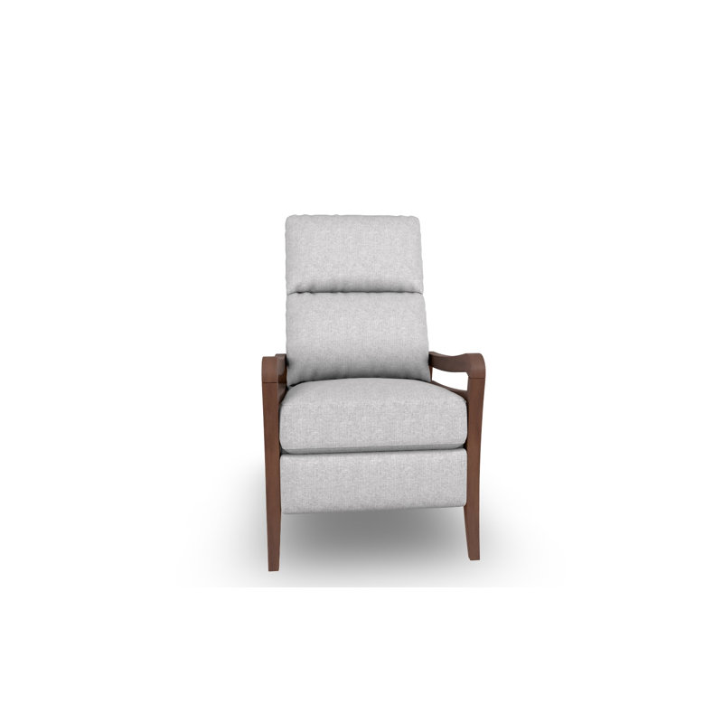 Modern High Leg Recliner, Dark Walnut, Pine
