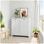 Panier à linge incliné avec panier amovible, panier à linge caché, armoire de rangement pour panier de salle de bain, organisateur de maison autoportant, blanc