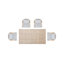 Ensemble de salle à manger de patio rectangulaire en bois d'acacia avec coussins-100088114
