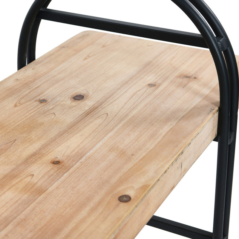 Eitri Wood and Metal Bench, Light Brown