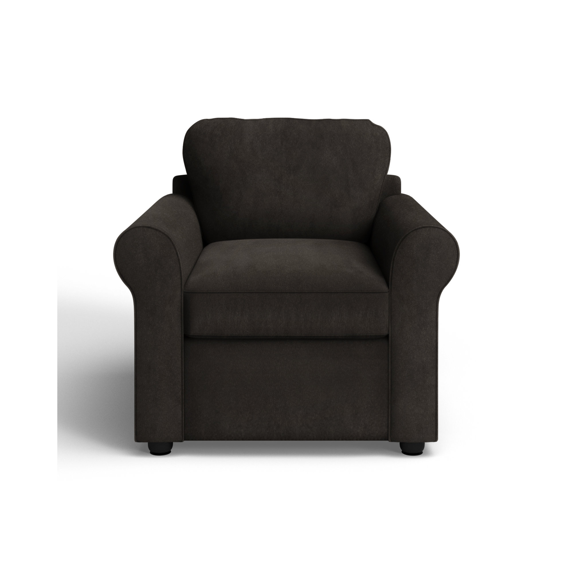 Warrington Upholstered Armchair, Nave Charcoal Performance Distressed Velvet