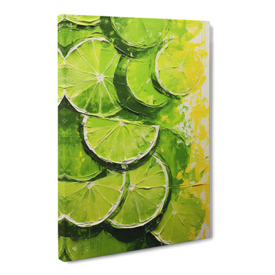 Sliced Lime Gestural - No Frame Print