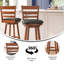 Commercial Grade Classic Ladderback Swivel Bar Height Barstool with Padded, Upholstered Seat-302501648-302501649