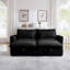 Canapé moderne à 2 places avec 2 repose-pieds de rangement, canapé modulaire à 2 places à assise profonde, fauteuils confortables, canapé noir