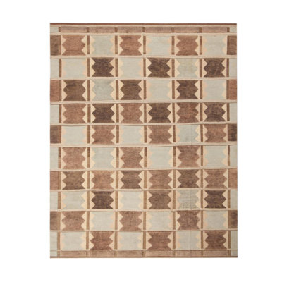 Rug & Kilim’S Scandinavian-Inspired Geometric Gray And Blue Wool Rug