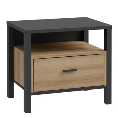 Mekael 54.8cm W Manufactured Wood Bedside Table