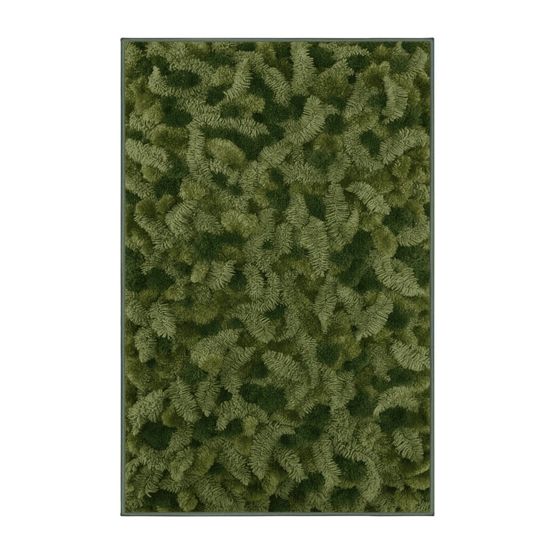 Tapis vert botanique lavable à la machine, Rectangle 7 pi x 9 pi