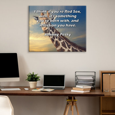 ArtsyQuotes Gallery Wrapped Canvas By Johnny Pesky: "I think if you’re Red Sox, well, it’s something you’re born with, and affection you have."
