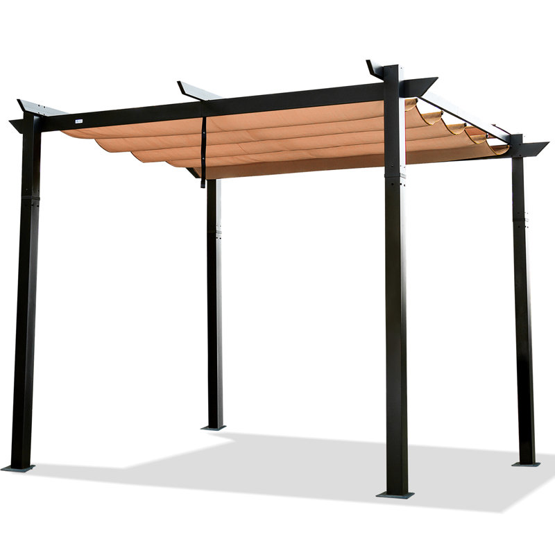 Pergola de jardin d'extérieur avec cadre en aluminium - Auvent rétractable pour la construction de la cour et pare-soleil réglable pour bloquer le gazebo et la structure