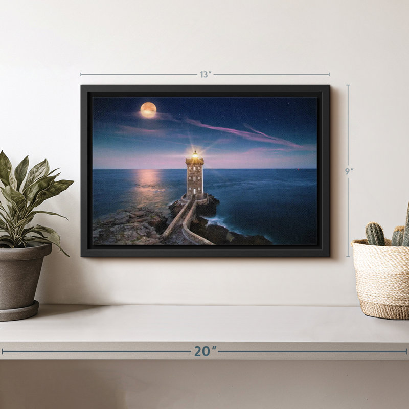 Lighthouse Beach Canvas Print, 9" H x 13" W