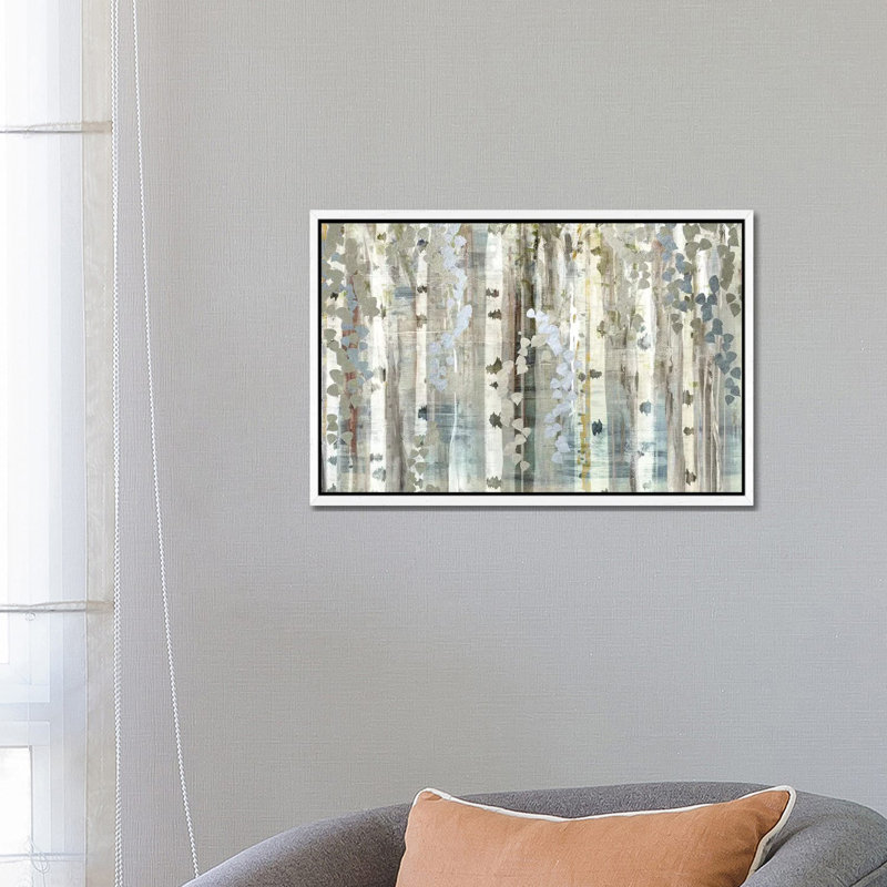 Birch Wood Meadow by Susan Jill - Print on Canvas, 66.04 cm H x 45.72 cm W, White Framed