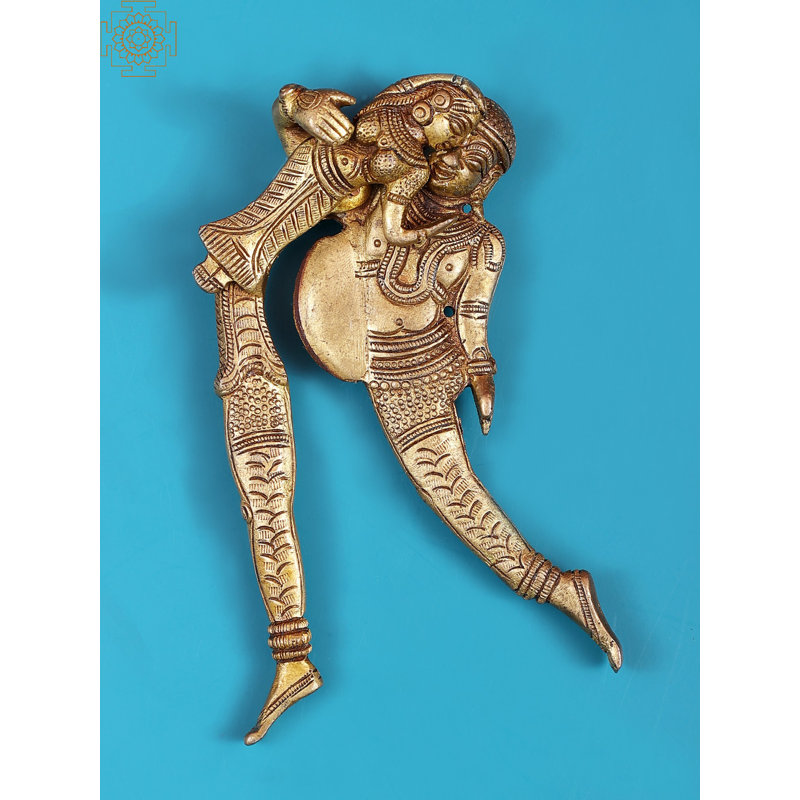 5.5" Handmade Brass Amorous Couple Nut Cutter - Sculptural Kitchen Tool for Home Decor Display
