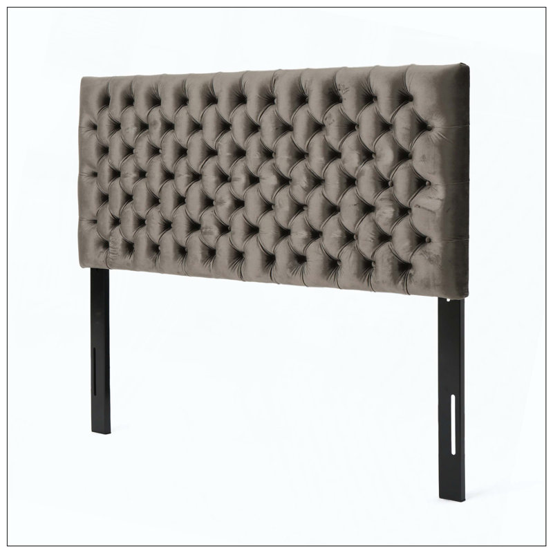 Tufted Upholstered Bed Headboard With Modern Button Design Adjustable Solid Wood And Durable Metal Legs