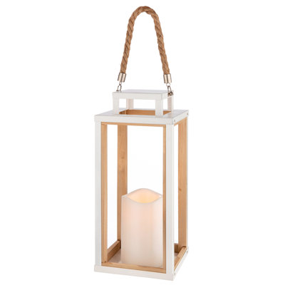 Wood Wall Lantern with Candle Included