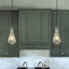 Luminaire suspendu rustique en forme de goutte d'eau de style rustique en forme de goutte d'eau en nickel brossé à 1 lumière de 5 po pour îlot de cuisine	