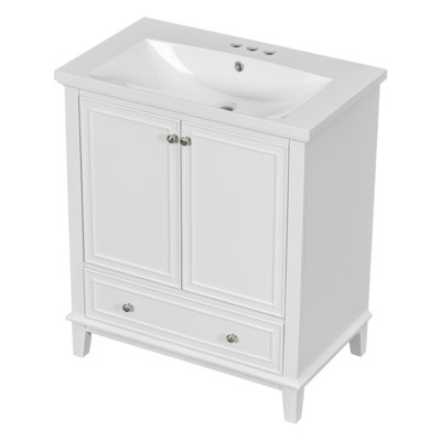 30" Bathroom Vanity With Sink Combo, Multi-Functional Bathroom Cabinet With Doors And Drawer
