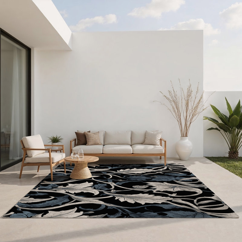 Tapis intérieur et extérieur Lunar Trace, Rectangle 1 pi 6 po x 2 pi 6 po