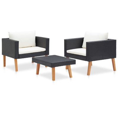 Chaise longue avec coussins 3 pièces Liutulf
