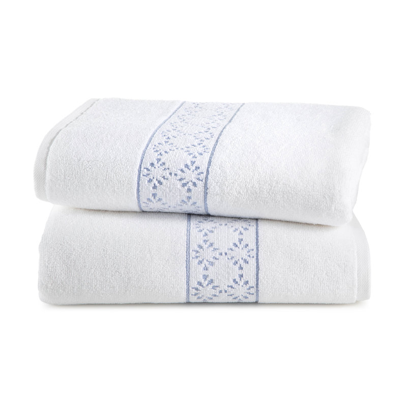 Clean Design Home x Martex Savoy Anti-Allergen 100% Cotton Bath Towel Set, White