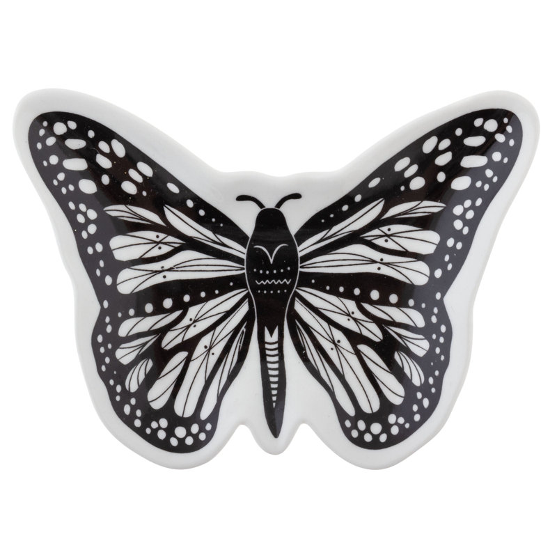 BOHO B&W SHAPED TRINKET TRAY  BUTTERFLY