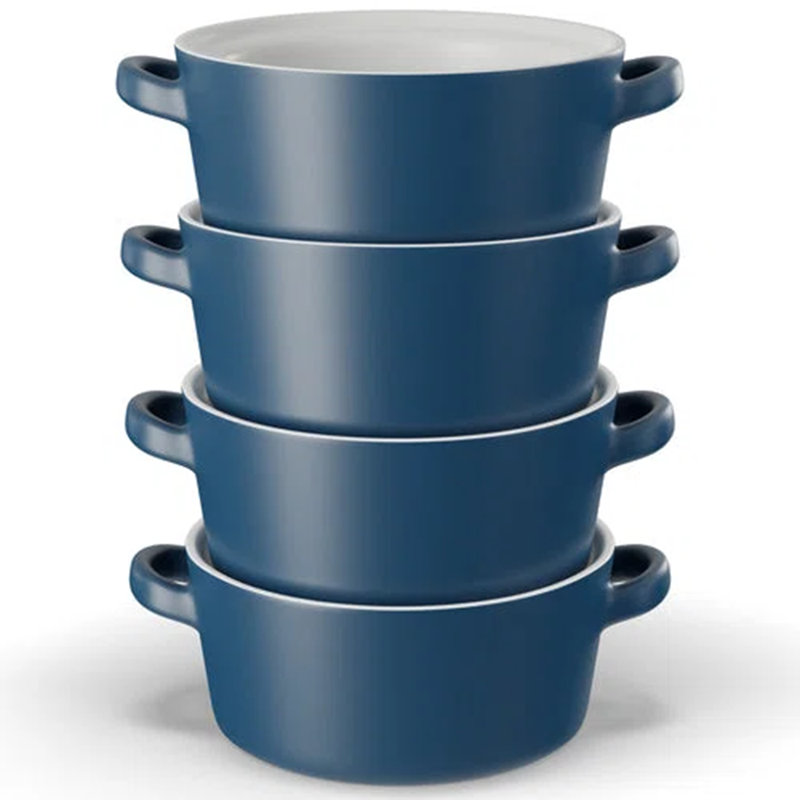 bocaux à soupe kook, bols empilables en céramique, ensemble de 4, Marine