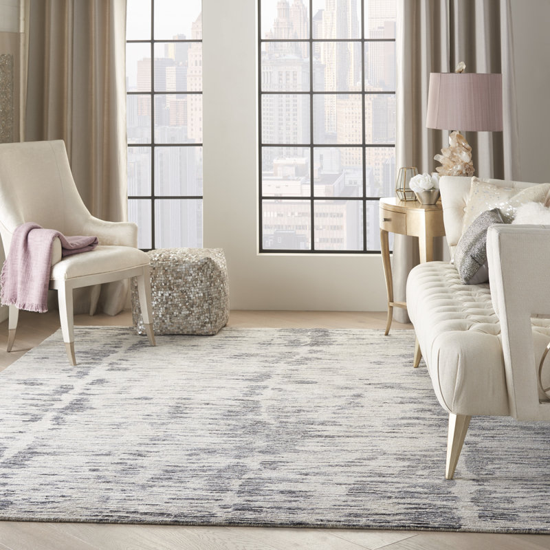 Tapis d'intérieur crème gris anthracite Nourison Ocean 7 pi 9 po x 9 pi 9 po, Gris anthracite
