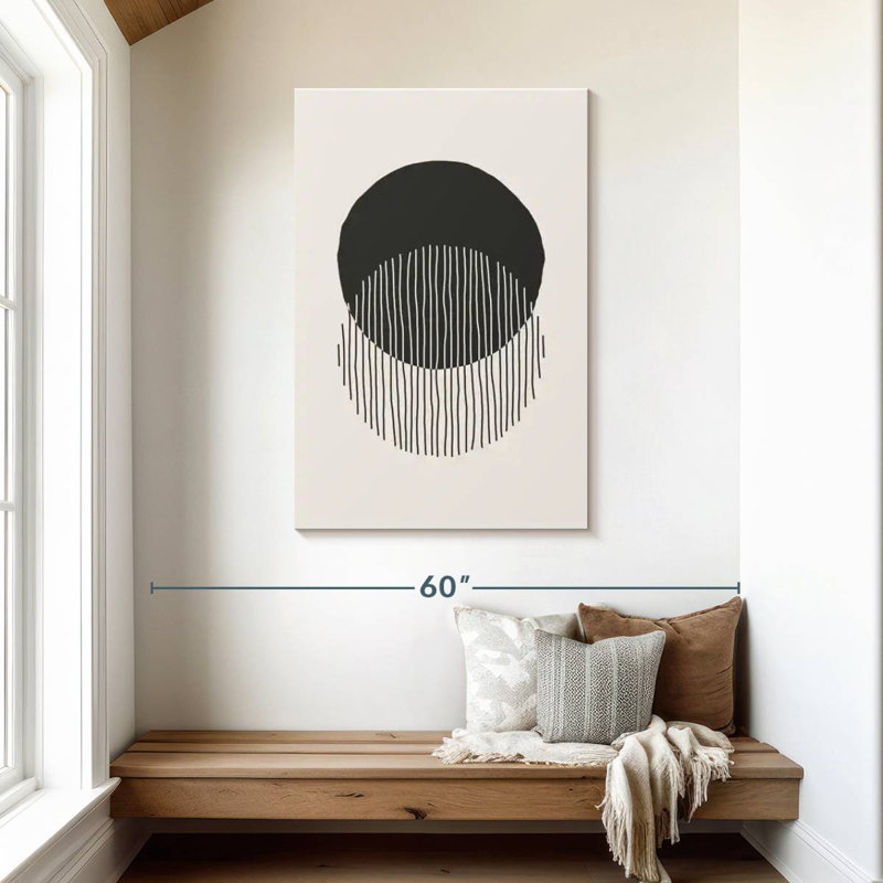 Avery Black Circles Abstract, 45" H x 30" W