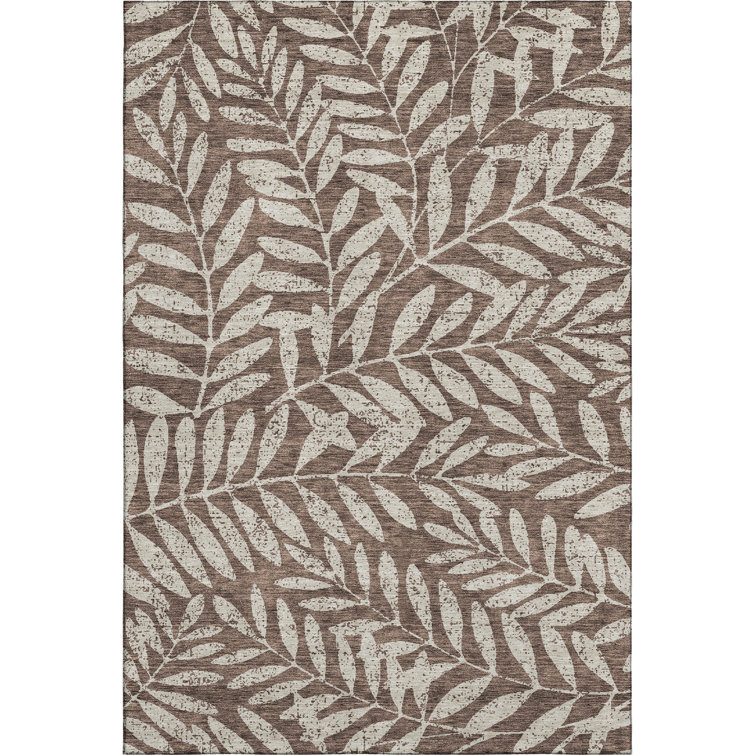 Premium Machine Washable Prisco Brown Rug