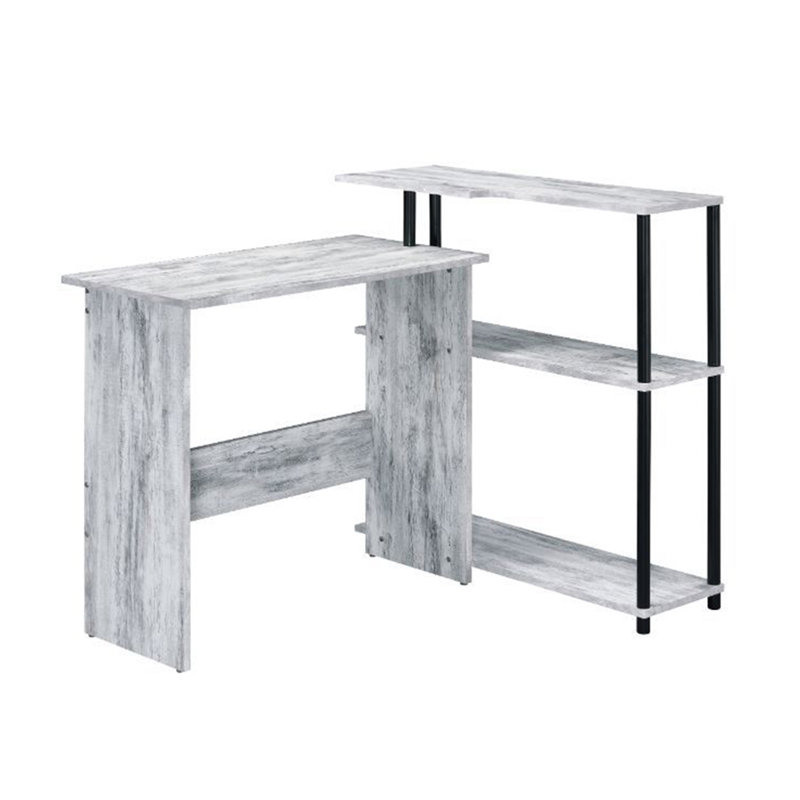 Rectangular Writing Desk With Side Shelf