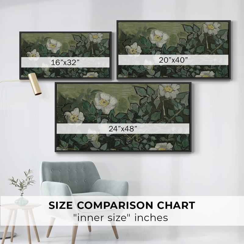 Botanical Series-CDL XXXII - Toile tendue avec châssis encadré - Prêt à être accroché, H 21 po x l 41 po, Noir