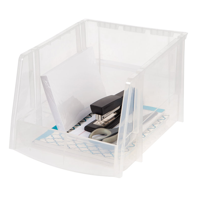 IRIS Plastic Decorative Bin, Clear, 3" H x 4.5" W x 7.5" D