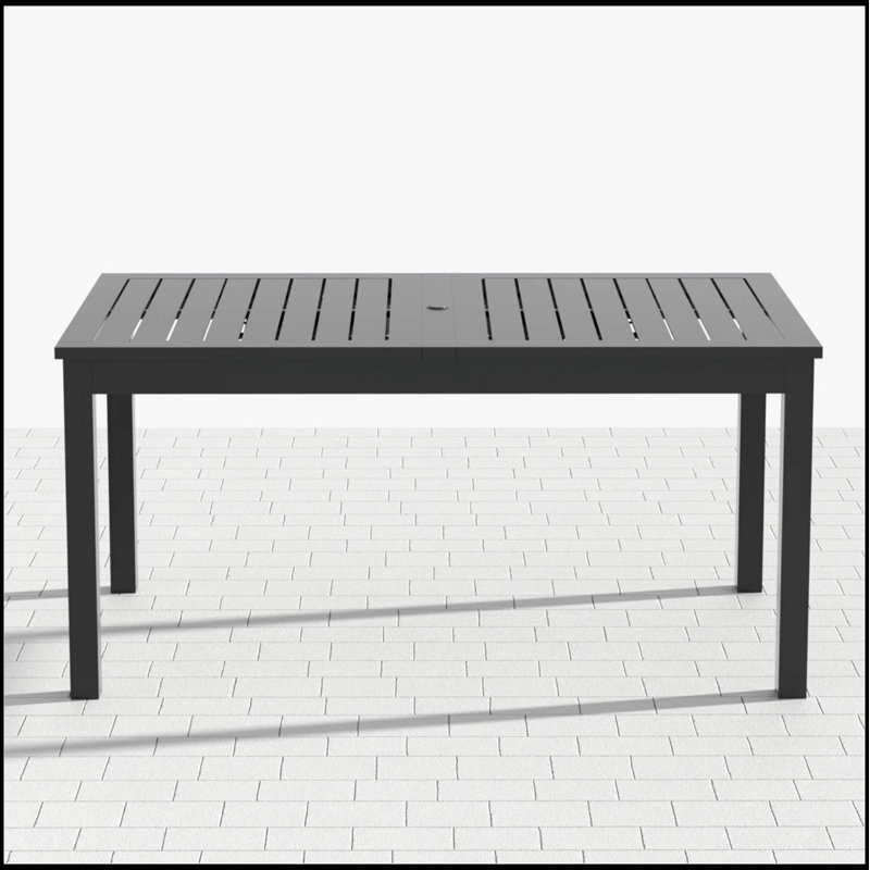 Table de salle à manger d'extérieur en aluminium extensible de 63 à 92 pouces, table de patio grise toutes saisons pour une utilisation polyvalente