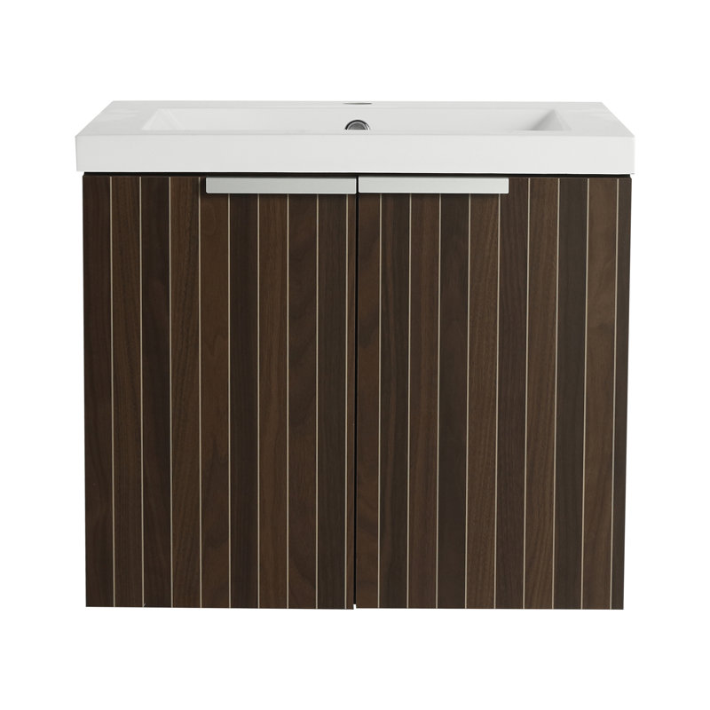 Meuble-lavabo de salle de bain avec lavabo en résine, 24"