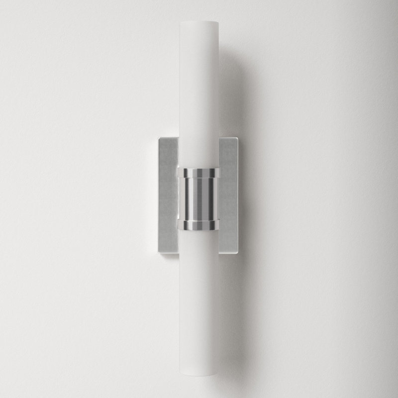 Evelien Brushed Nickel 2-Light Frosted Glass Vanity Light