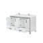 Ensemble de meuble-lavabo double l 60 po x P 22 po, comptoir en quartz blanc et robinet-412017439