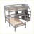 Twin/Twin Size Gray Solid Pine Wood Loft Bed with Storage Desk No Box Spring Needed