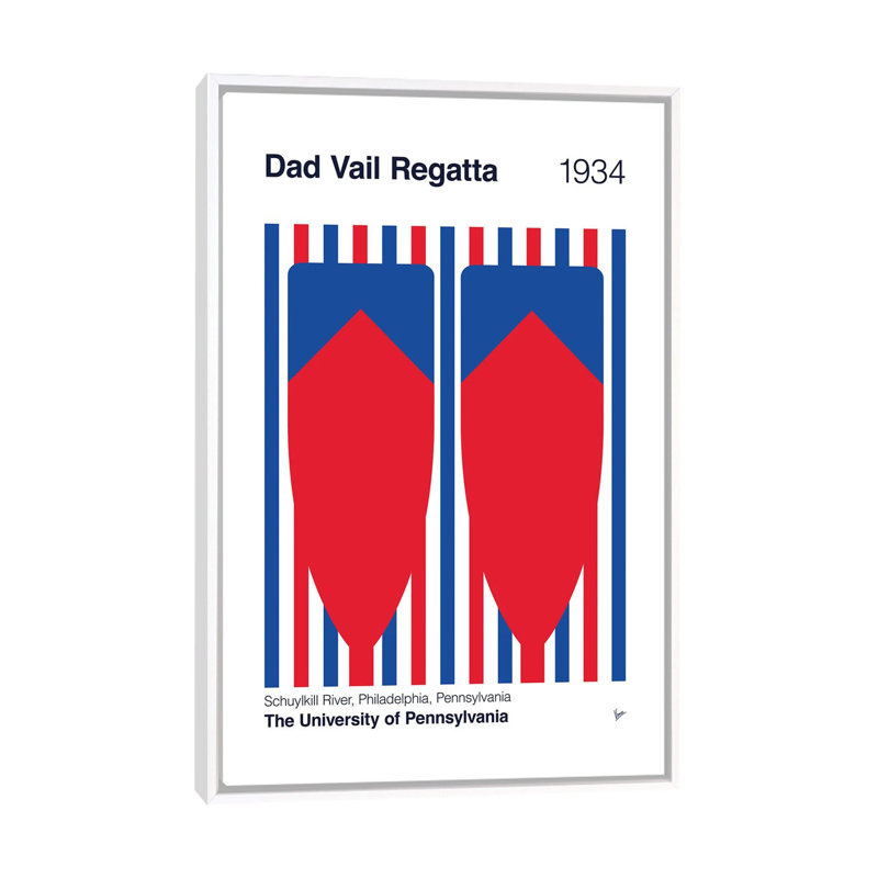 «1934 Dad Vail Regatta», reproduction d'art sur toile encadrée, H 26 po x l 18 po, Blanc